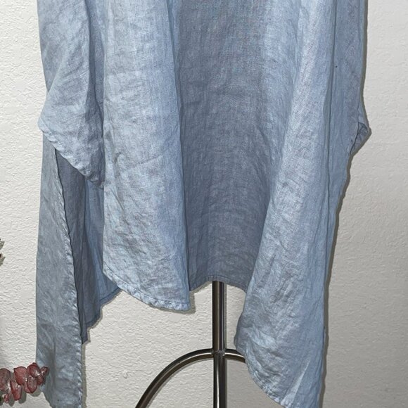 NWT Medium Blue Lace Asymmetrical Dress TRANSPARENTE sz 1 S / M Made i… - Picture 3 of 7